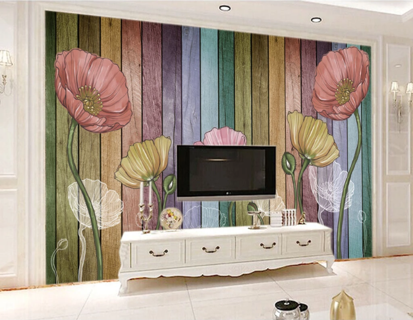 3D Red Flower WC154 Wall Murals