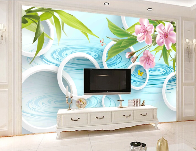 3D Plum Blossom River WC150 Wall Murals