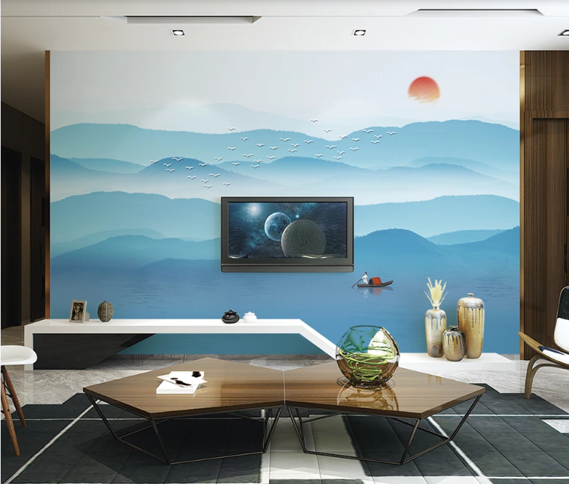 3D Misty Lake WC2126 Wall Murals