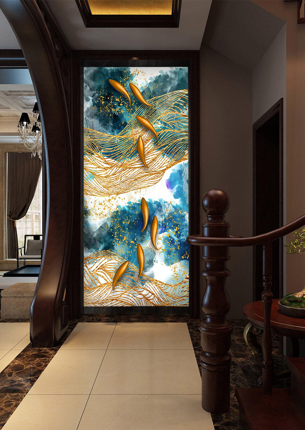 3D Metal Fish WC859 Wall Murals