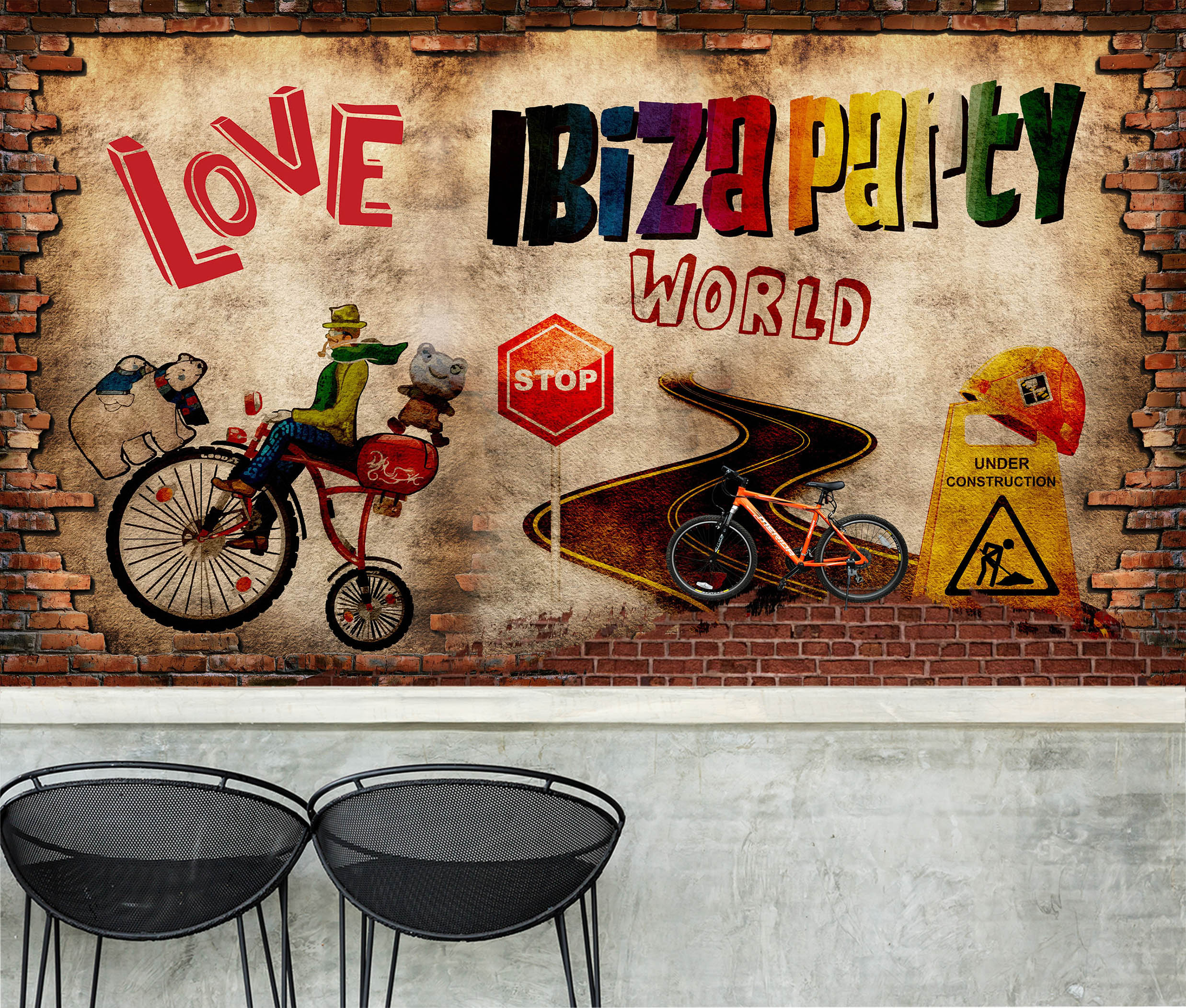 3D Happy Working 3007 Wall Murals