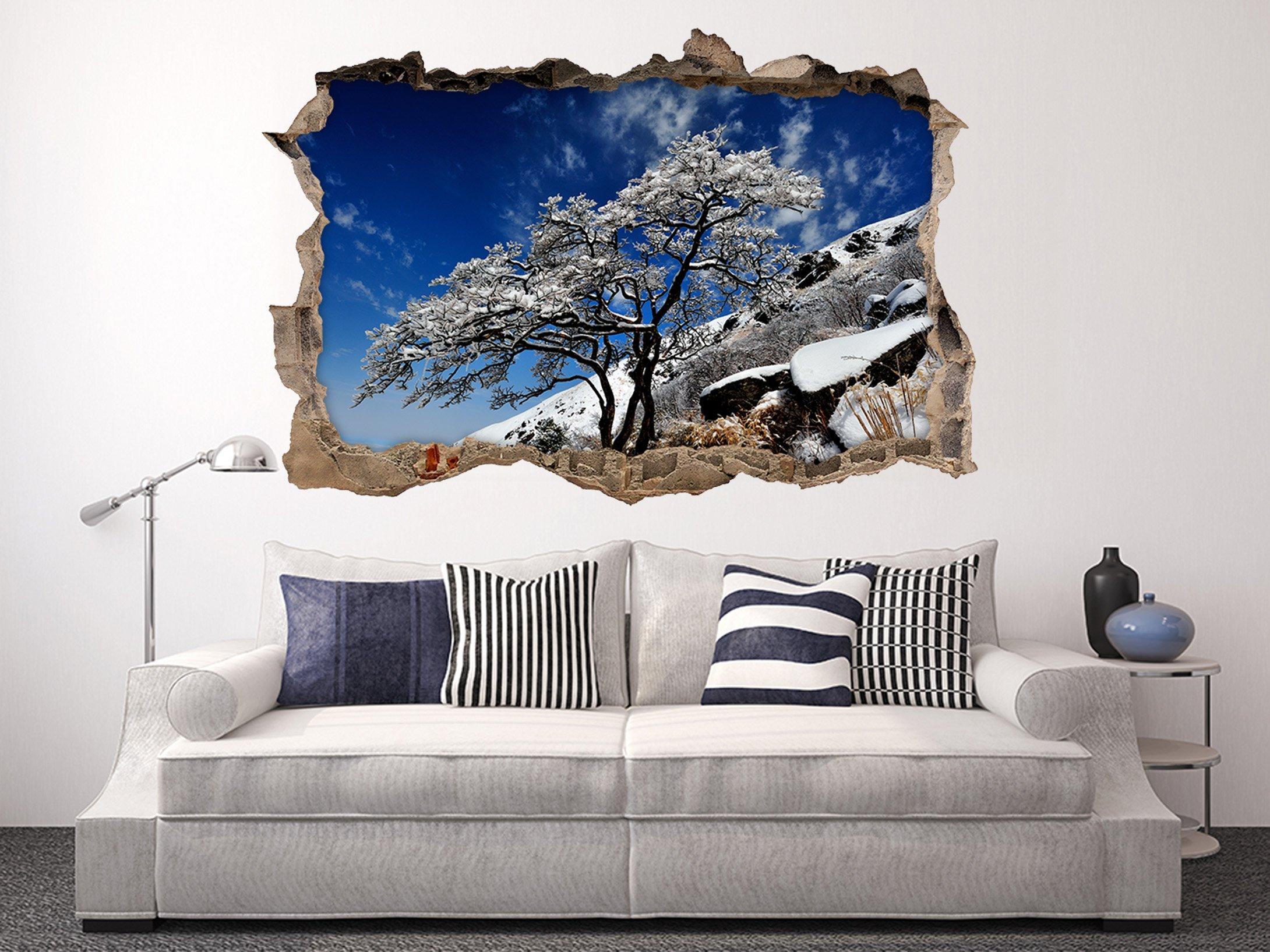 3D Slope Frozen Tree 319 Broken Wall Murals Wallpaper AJ Wallpaper 