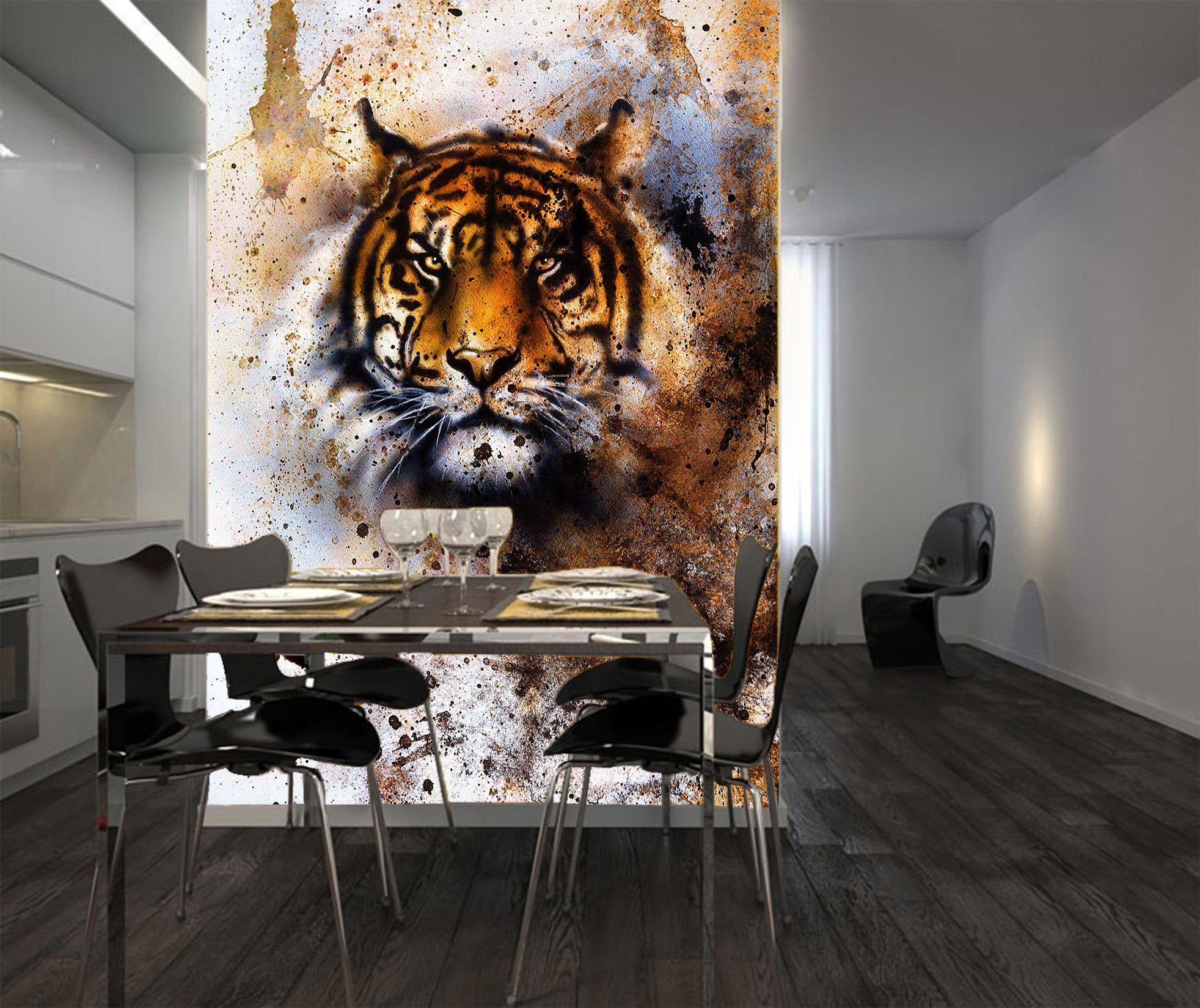 3D Graffiti Tiger 134 Wall Murals