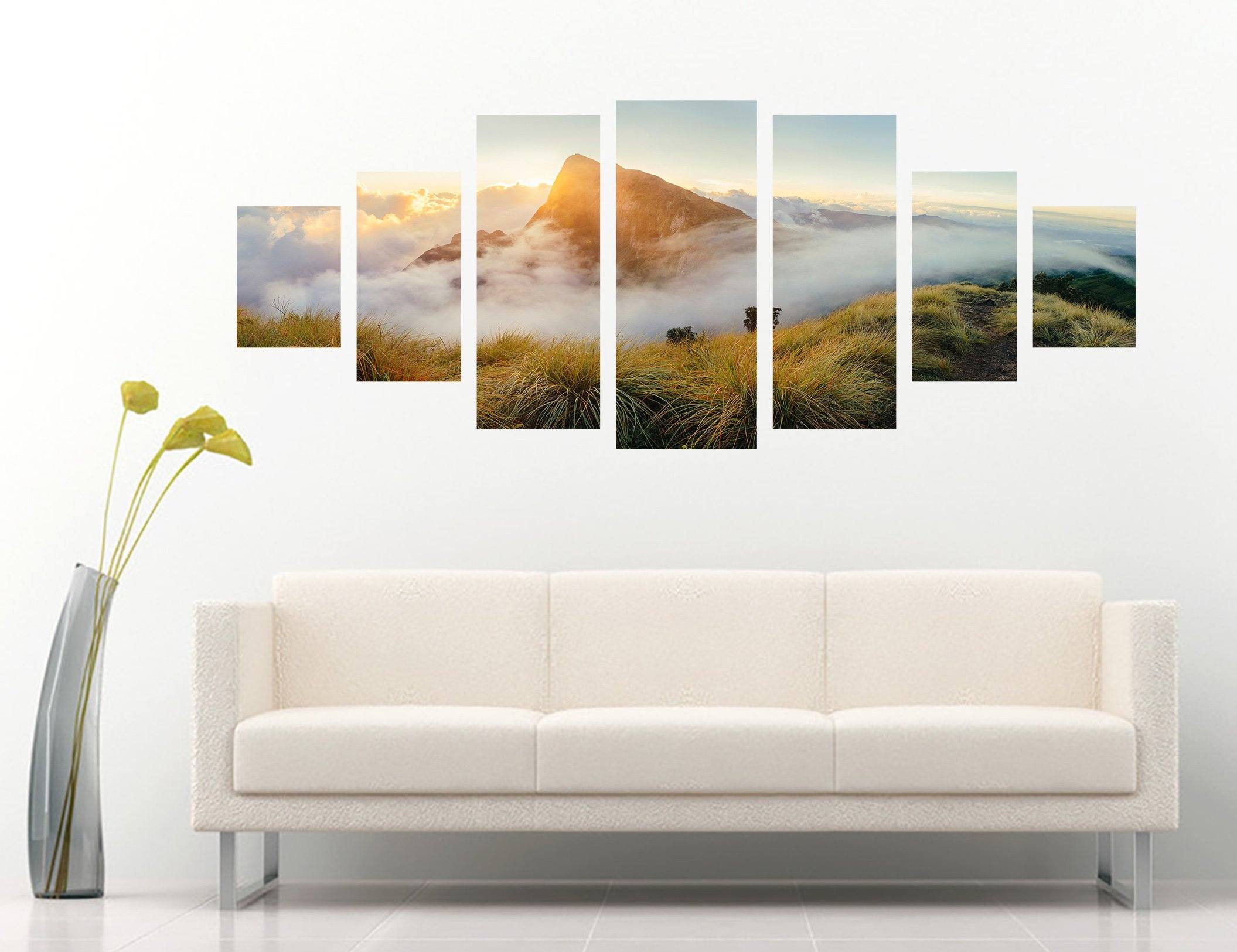 3D Mountain Clouds 048 Unframed Print Wallpaper Wallpaper AJ Wallpaper 