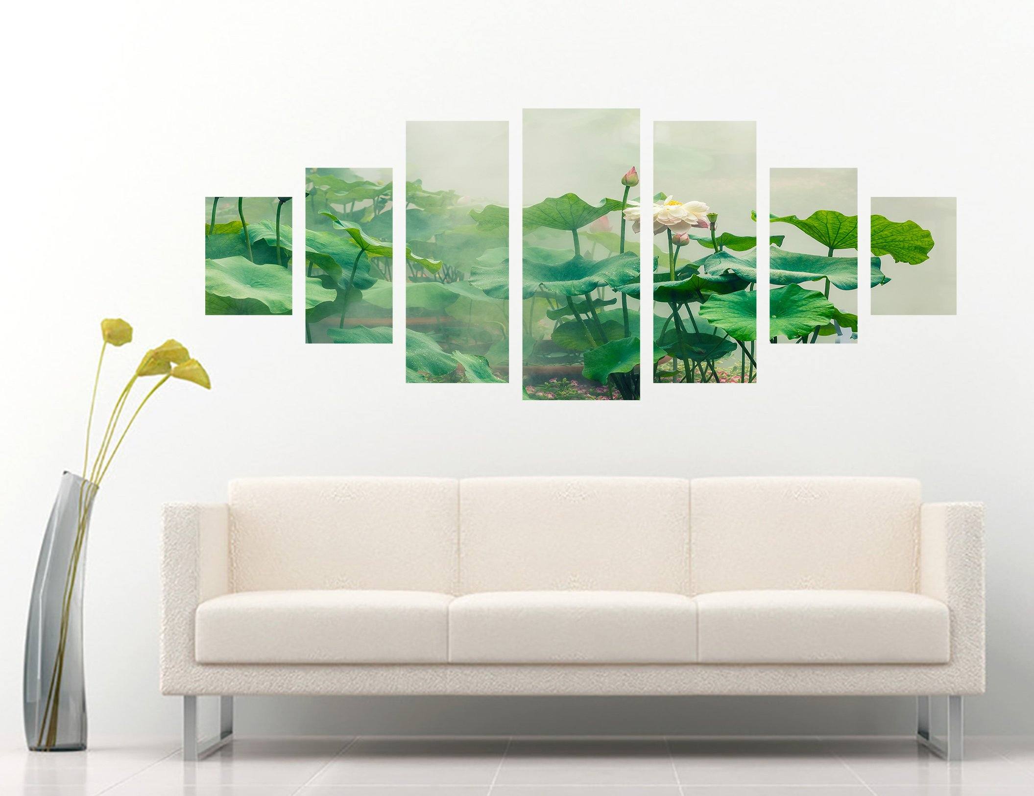 3D Lotus Leaves 166 Unframed Print Wallpaper Wallpaper AJ Wallpaper 