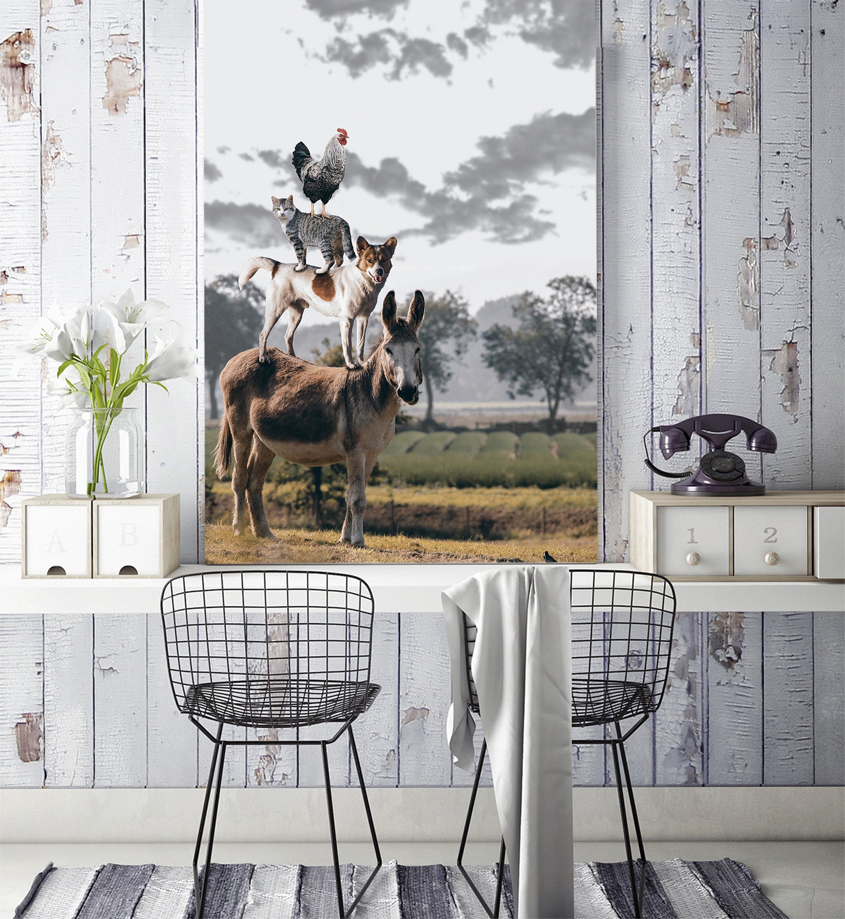 3D Donkey Puppy 125 Wall Murals