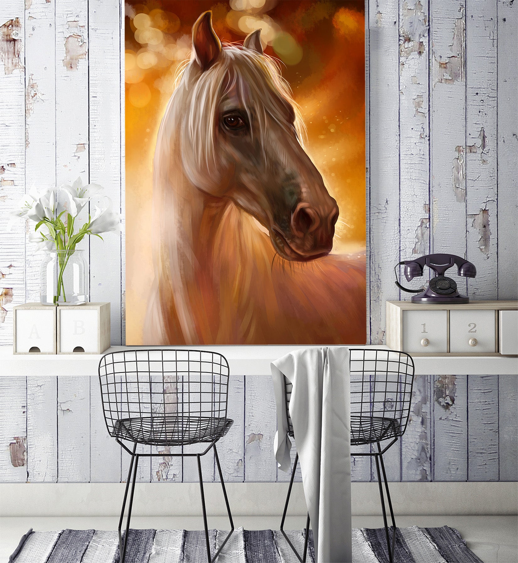 3D Sunset Horse 124 Wall Murals