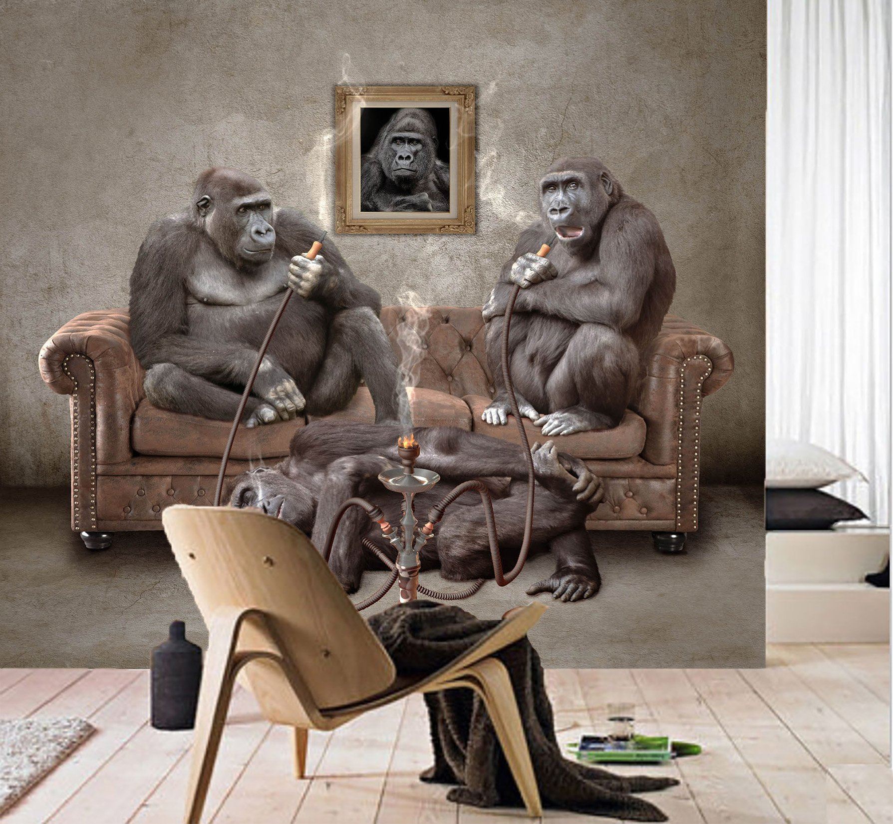 3D Orangutan Sofa 610 Wallpaper AJ Wallpaper 