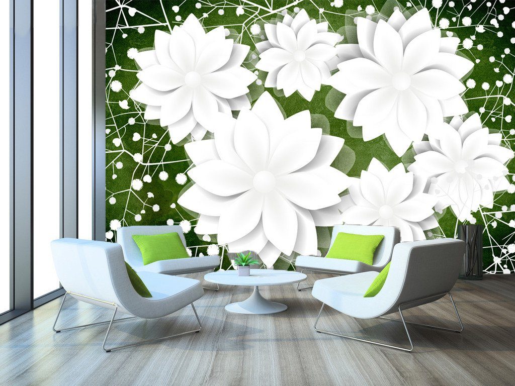 3D White Pure Louts 302 Wallpaper AJ Wallpaper 