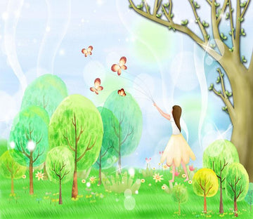 3D Spring Dainty Forest Girl 429 Wallpaper AJ Wallpaper 