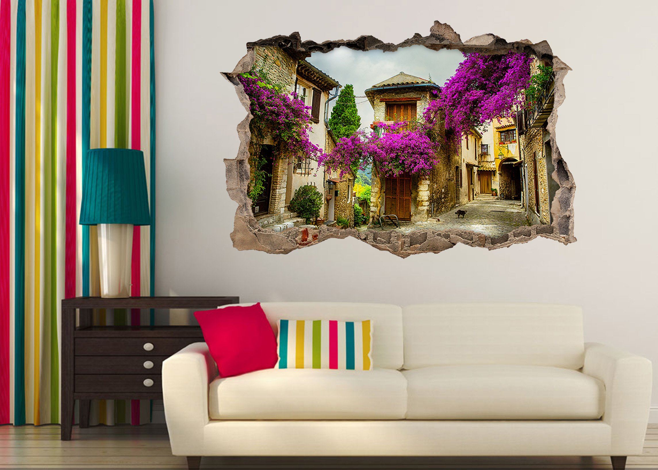 3D Pretty Town Flowers 119 Broken Wall Murals Wallpaper AJ Wallpaper 