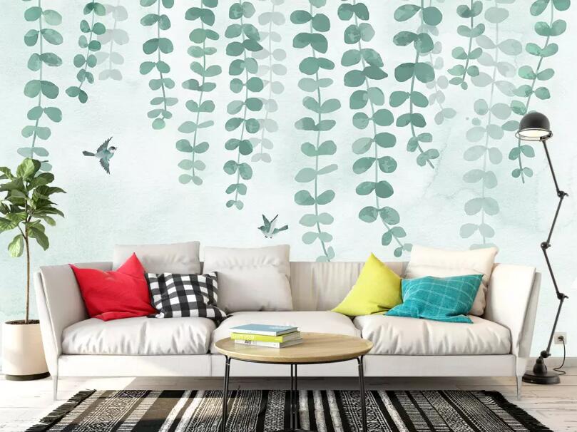 3D Green Leaves 263 Wall Murals Wallpaper AJ Wallpaper 2 