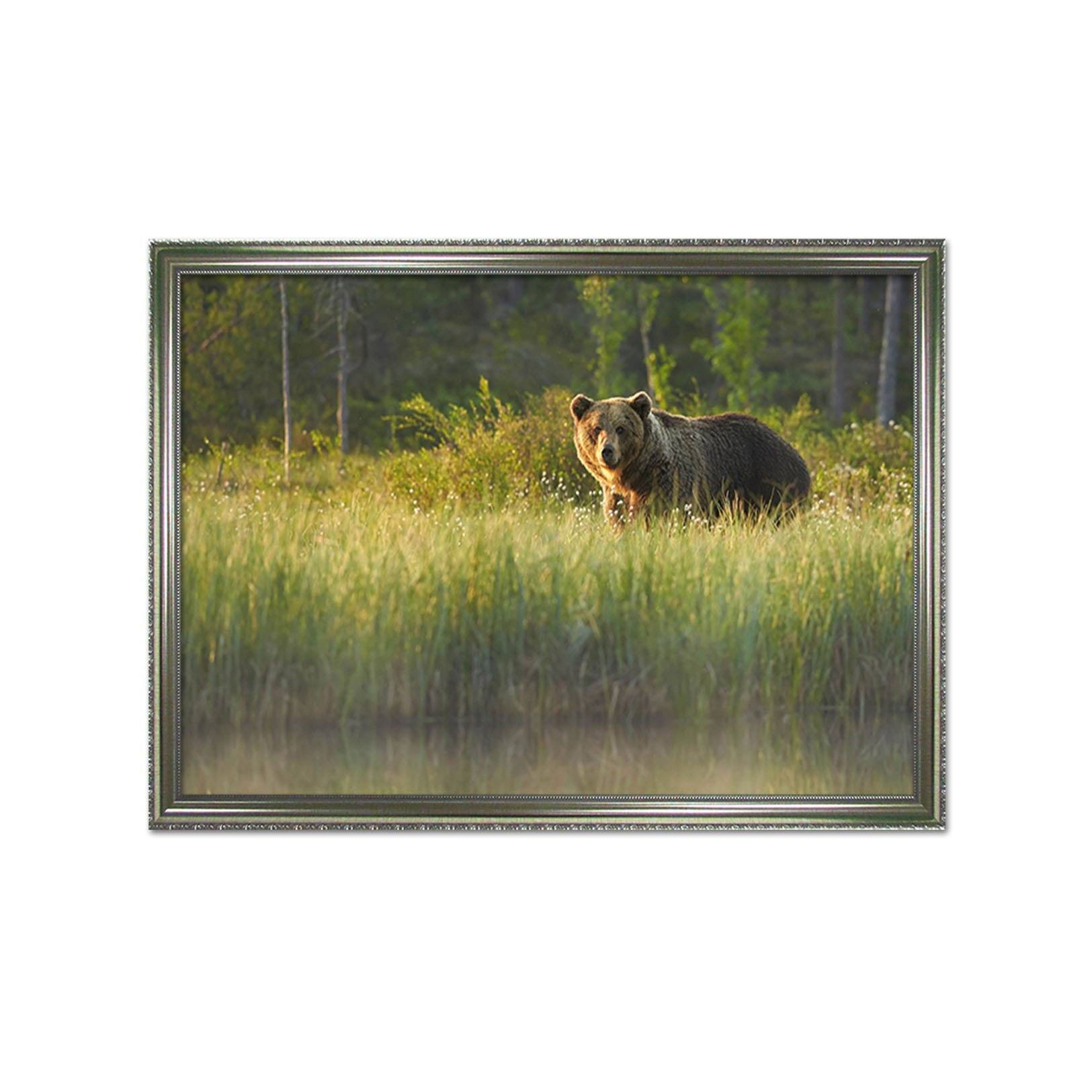 3D Leisurely Brown Bear 192 Fake Framed Print Painting Wallpaper AJ Creativity Home 