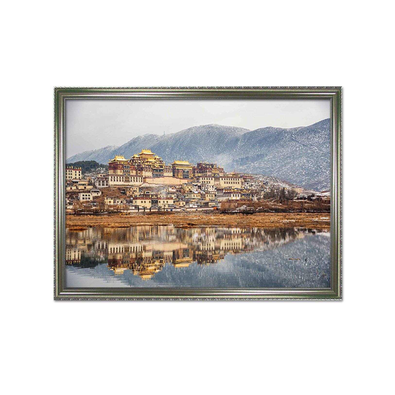 3D Small Town 003 Fake Framed Print Painting Wallpaper AJ Creativity Home 