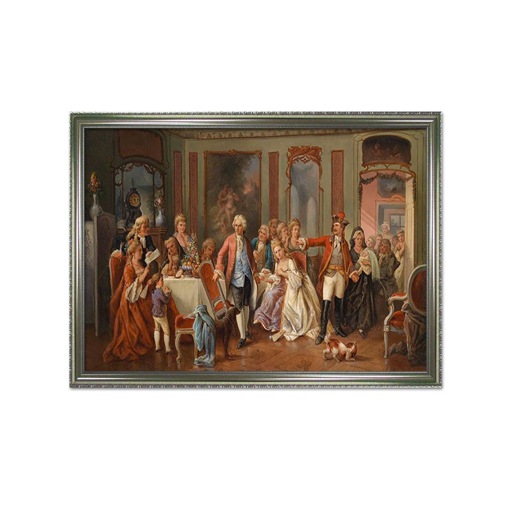 3D Students Attend Class 146 Fake Framed Print Painting Wallpaper AJ Creativity Home 