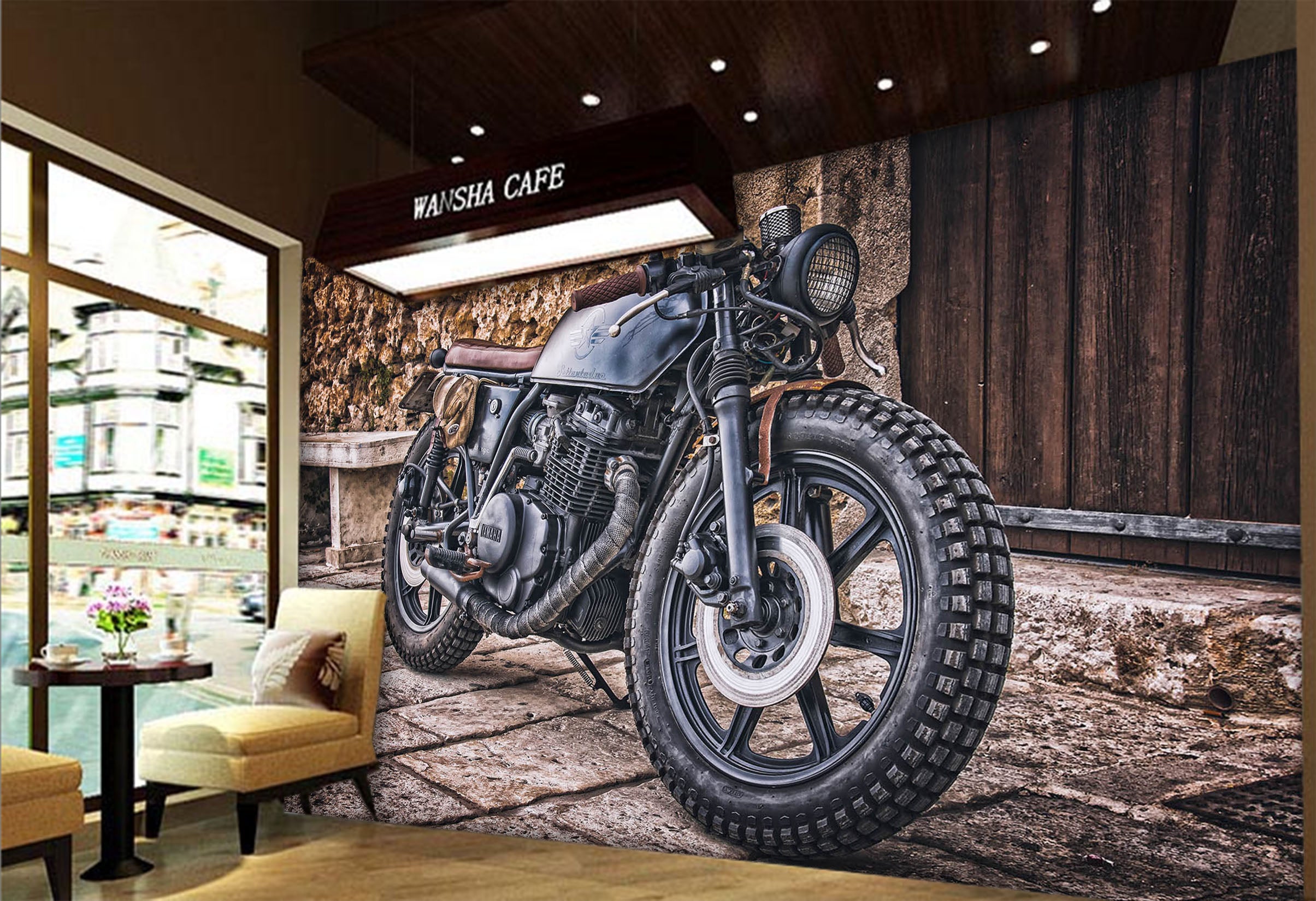 3D Motorcycle Door 129 Vehicle Wall Murals