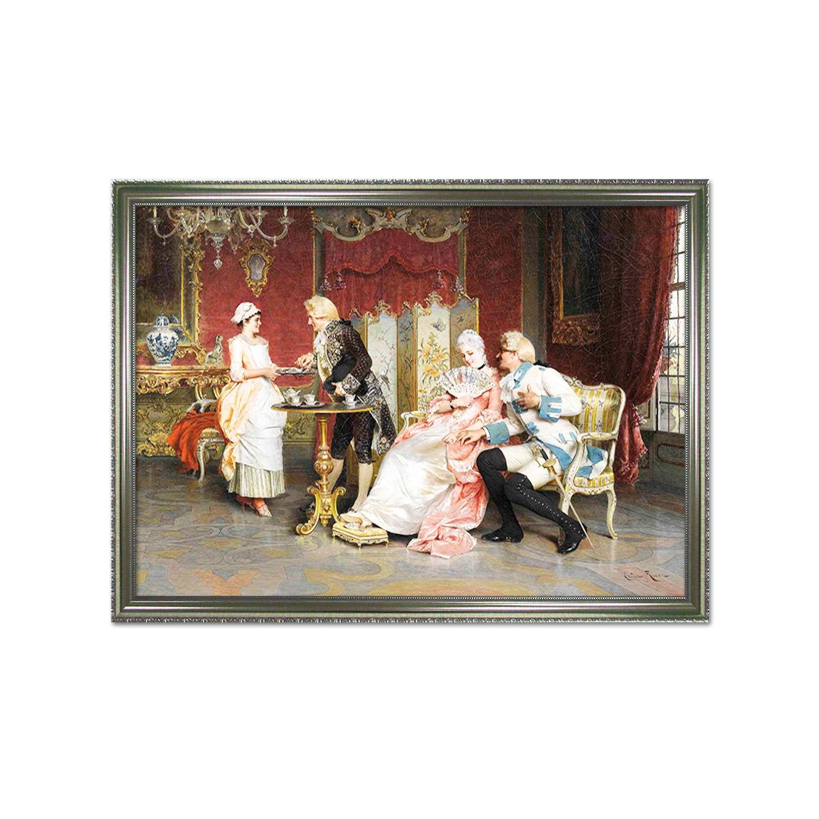 3D Flirting Couple 039 Fake Framed Print Painting Wallpaper AJ Creativity Home 