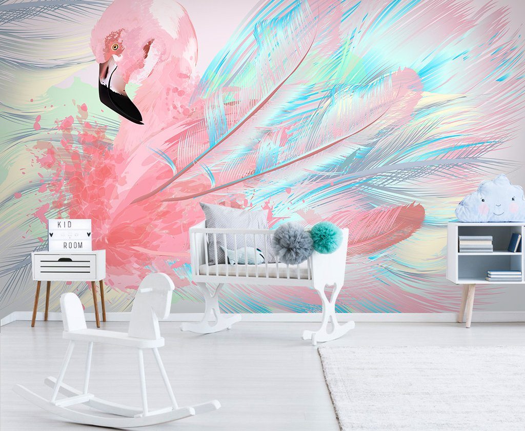 3D Pink Bird 178 Wall Murals Wallpaper AJ Wallpaper 2 