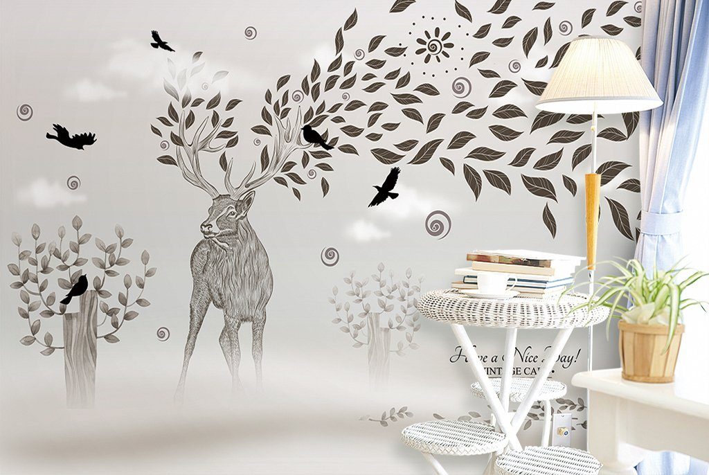 3D Cute Elk 207 Wall Murals Wallpaper AJ Wallpaper 2 