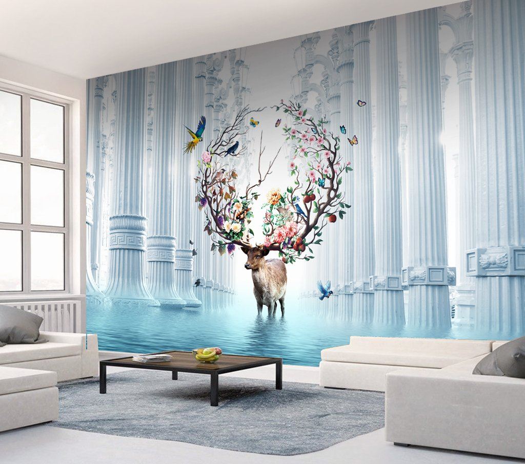 3D Elk Palace 426 Wall Murals Wallpaper AJ Wallpaper 2 