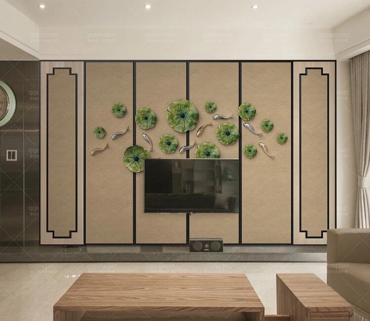 3D Lotus Leaf WC257 Wall Murals