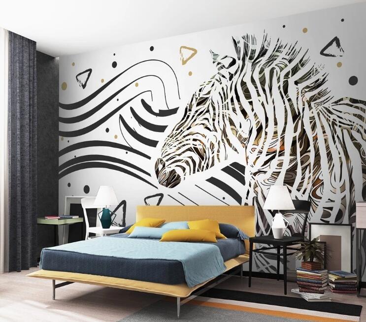 3D Color Zebra 1043 Wall Murals Wallpaper AJ Wallpaper 2 