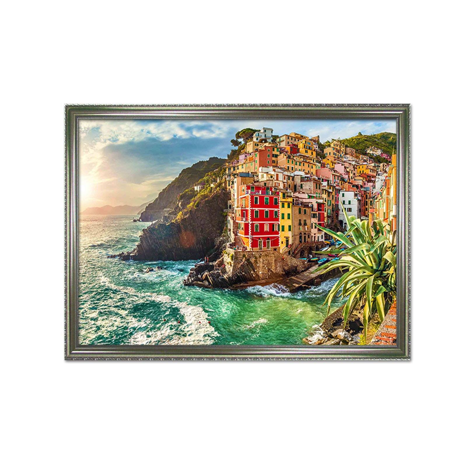 3D Seaside Town 012 Fake Framed Print Painting Wallpaper AJ Creativity Home 