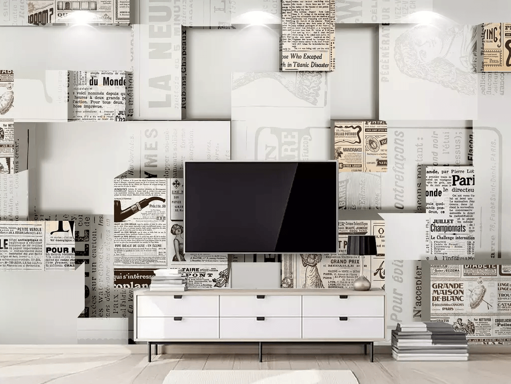 3D Newspaper Wall 402 Wallpaper AJ Wallpaper 2 