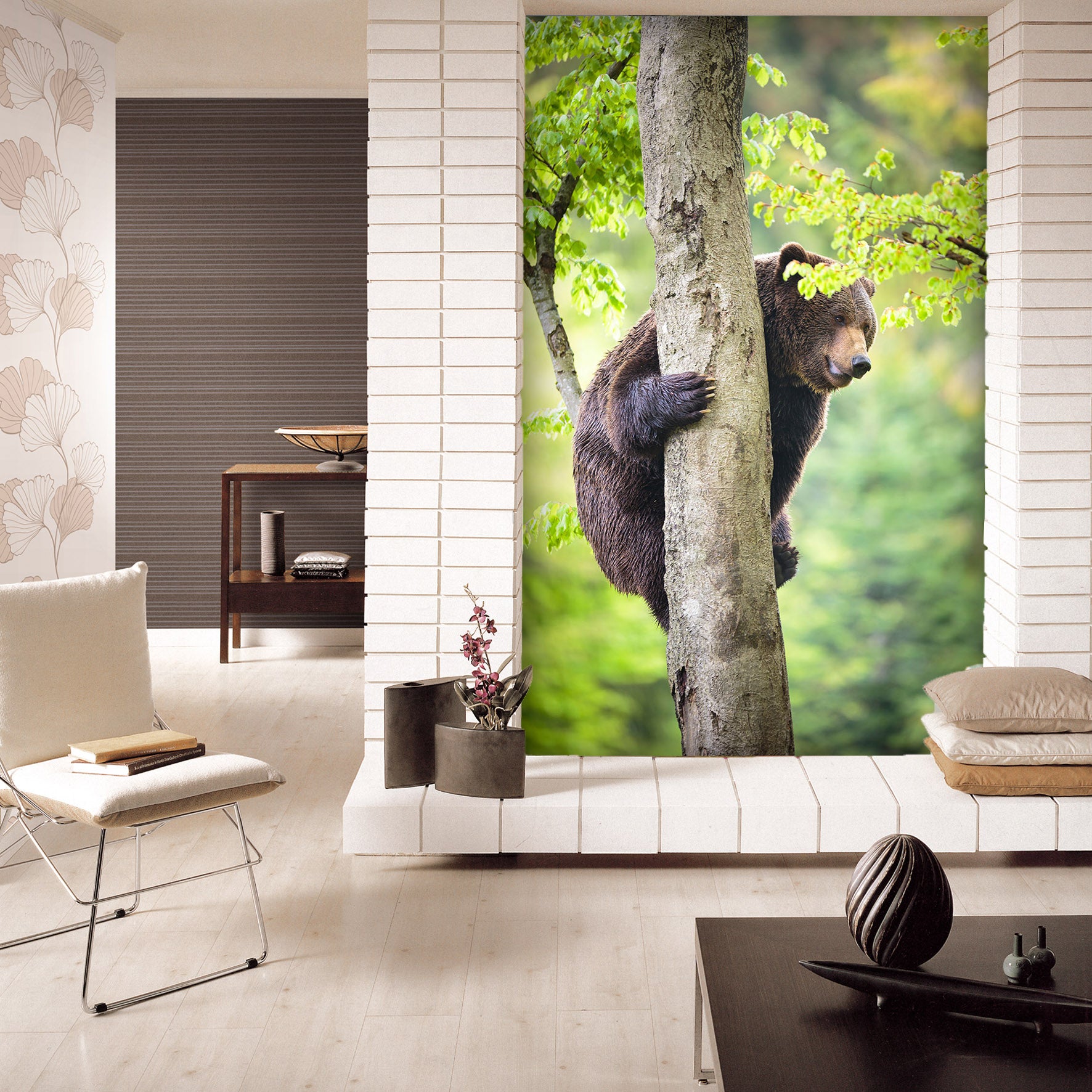 3D Forest Bear 133 Wall Murals