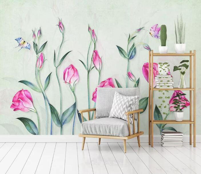 3D Pink Flowers 542 Wall Murals Wallpaper AJ Wallpaper 2 