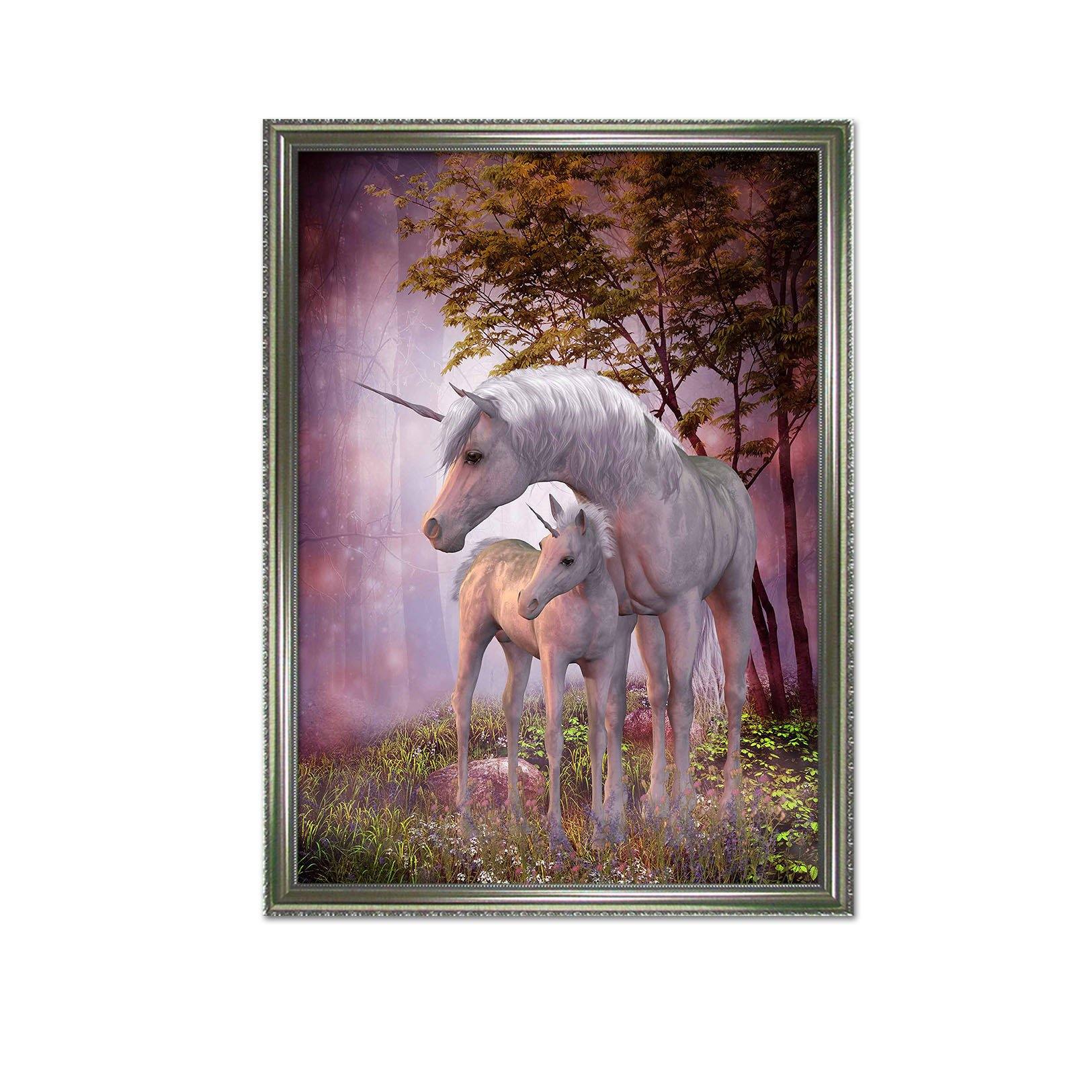 3D White Unicorn 067 Fake Framed Print Painting Wallpaper AJ Creativity Home 