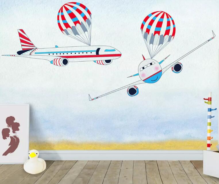 3D Cute Plane 273 Wall Murals Wallpaper AJ Wallpaper 2 