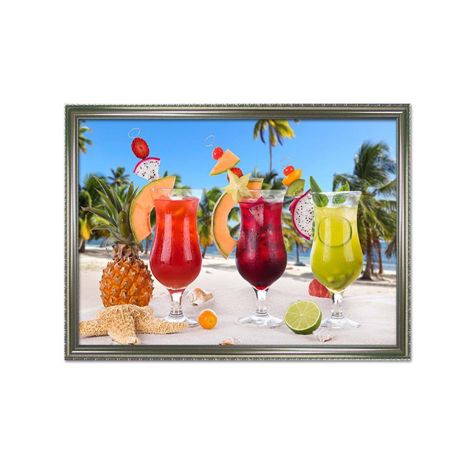 3D Pineapple Juice 115 Fake Framed Print Painting Wallpaper AJ Creativity Home 