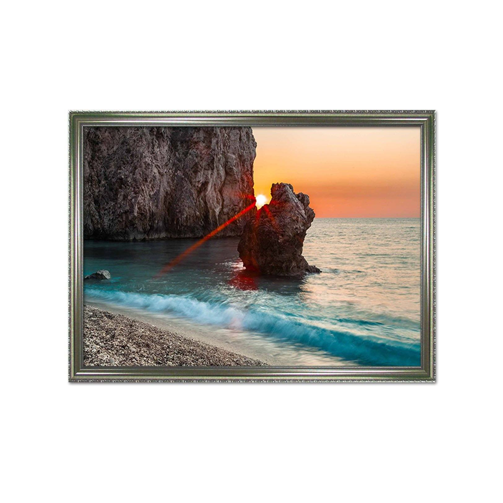 3D Evening Sea 130 Fake Framed Print Painting Wallpaper AJ Creativity Home 