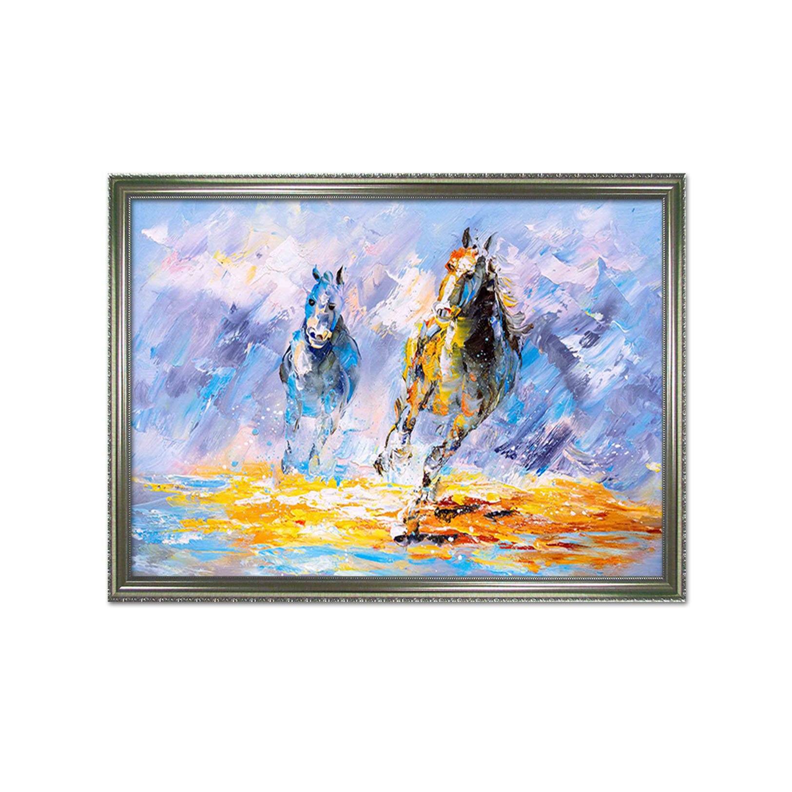 3D Oil Painting Horse 002 Fake Framed Print Painting Wallpaper AJ Creativity Home 