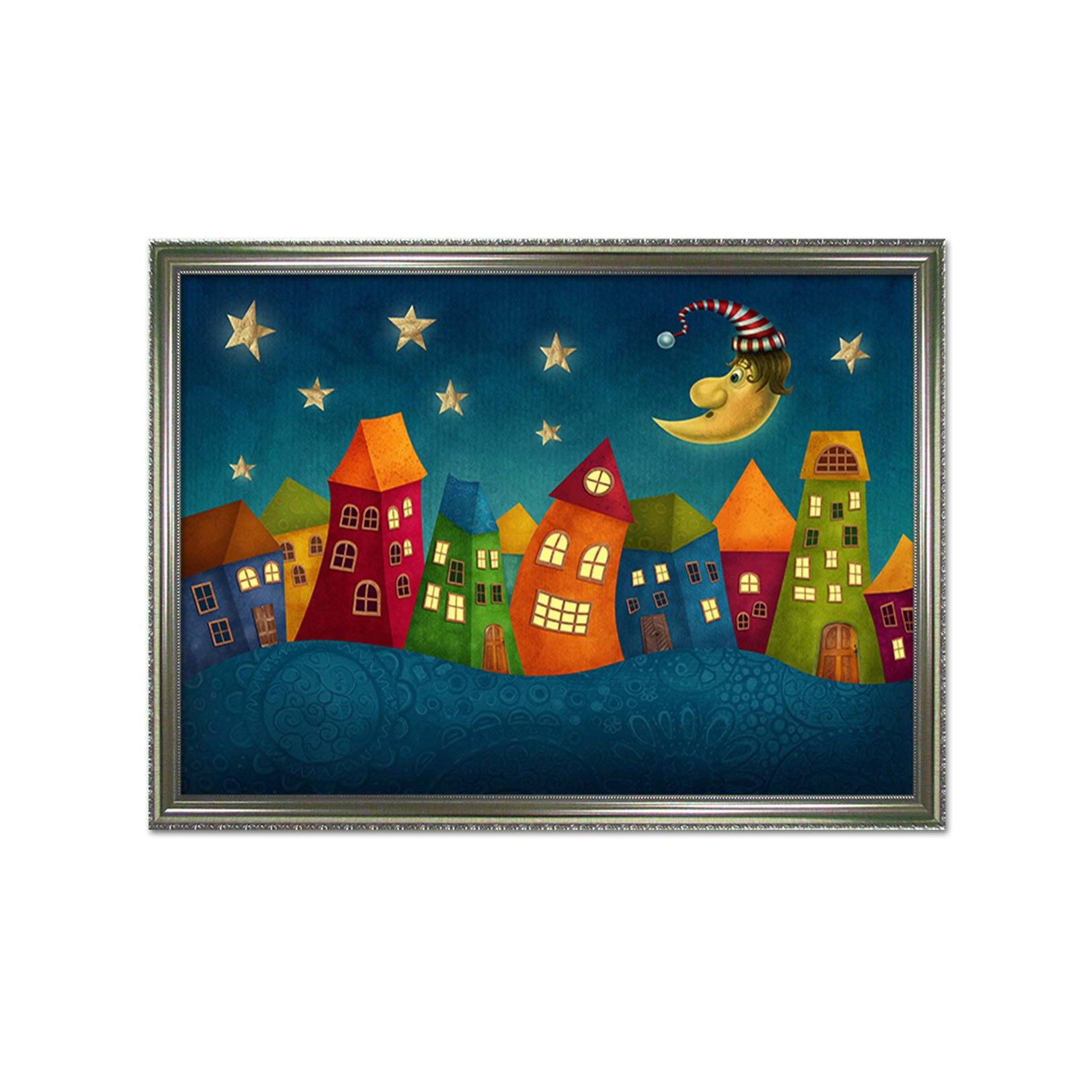 3D Cartoon House 018 Fake Framed Print Painting Wallpaper AJ Creativity Home 