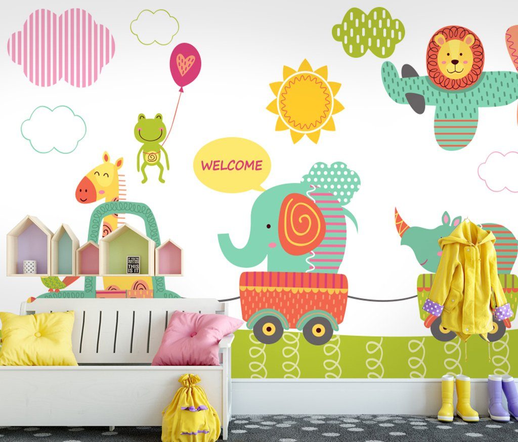 3D Elephant Lion 845 Wall Murals Wallpaper AJ Wallpaper 2 