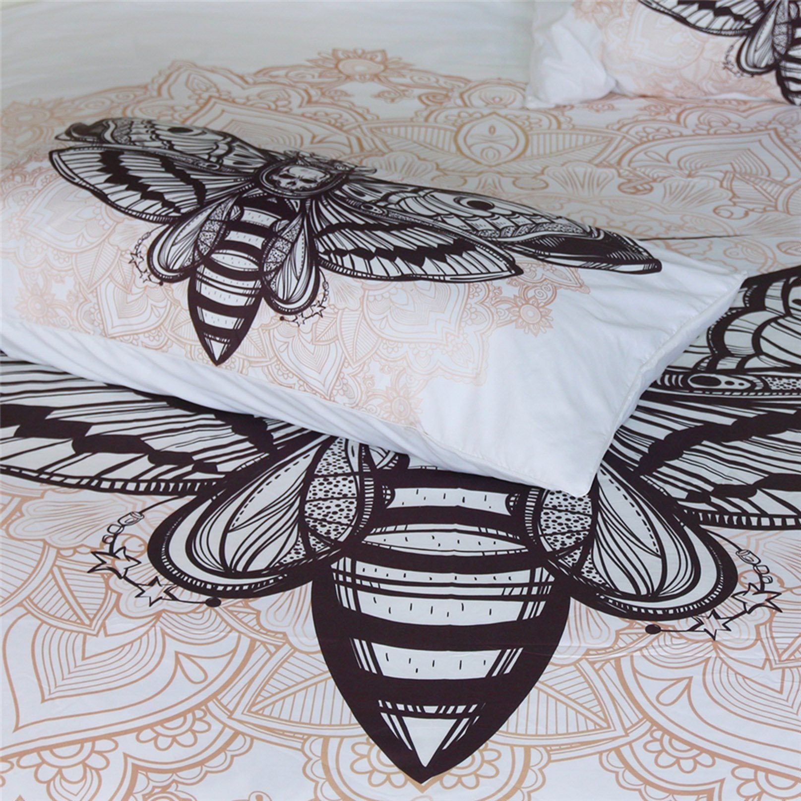 3D White Moth 126 Bed Pillowcases Quilt Wallpaper AJ Wallpaper 