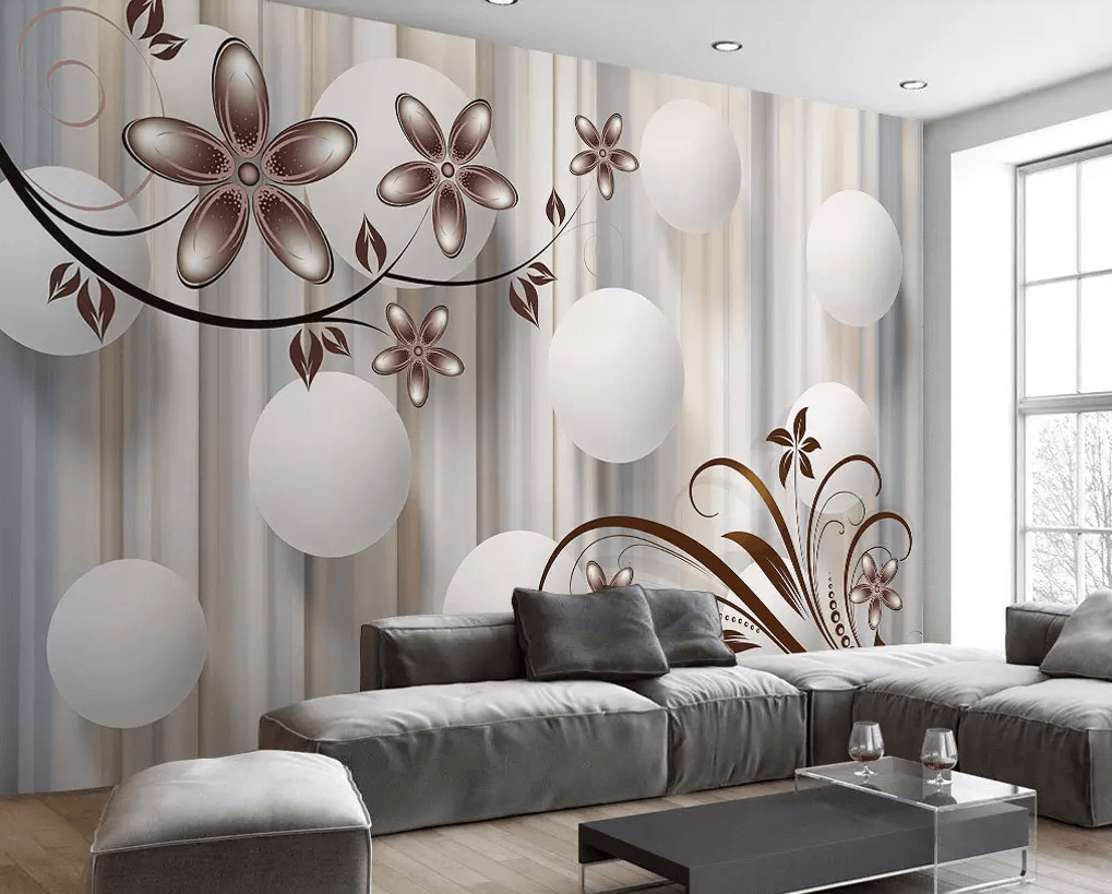 3D White Circle Flower Pattern 53 Wallpaper AJ Wallpaper 2 