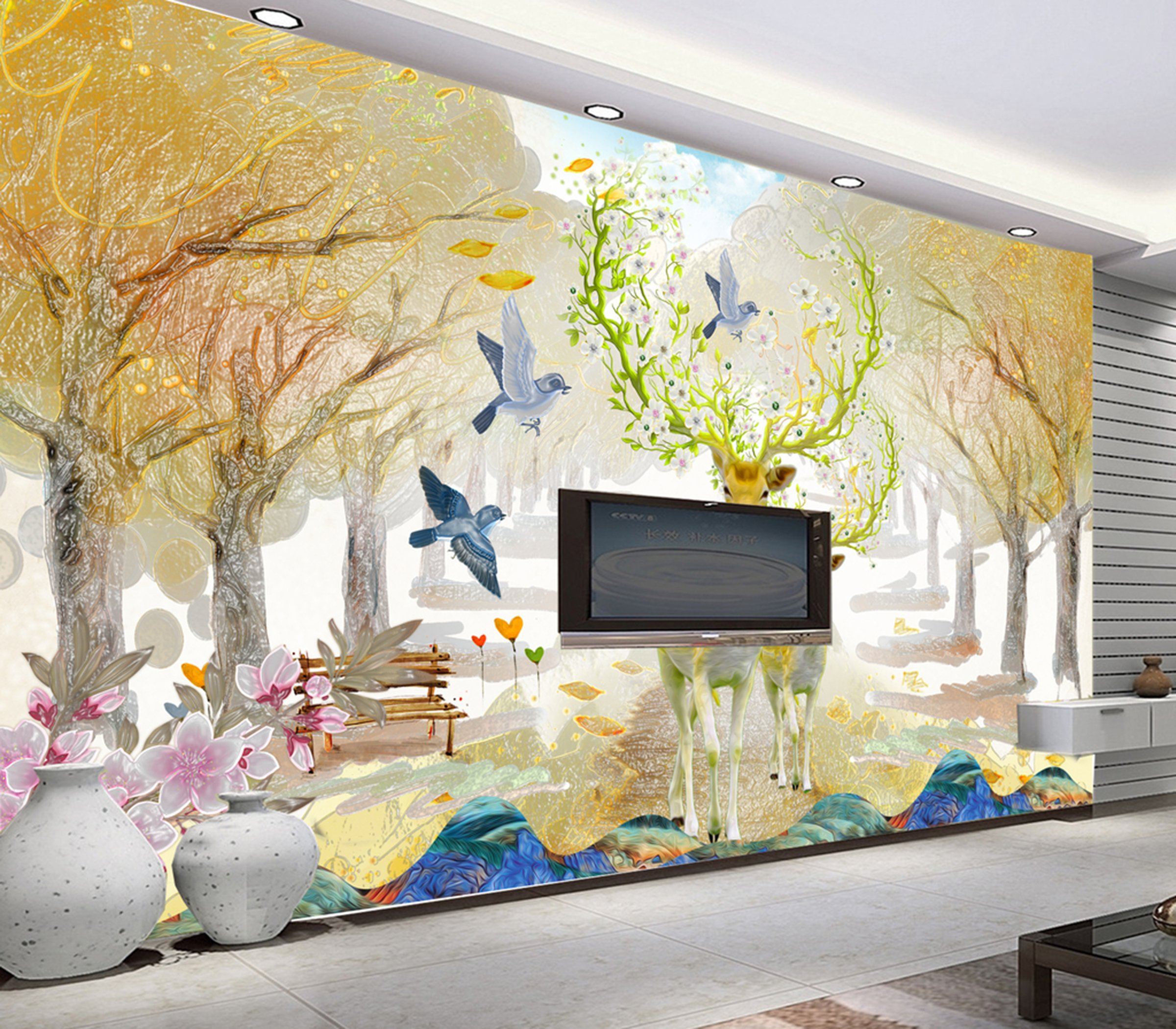 3D Elk 152 Wall Murals Wallpaper AJ Wallpaper 2 