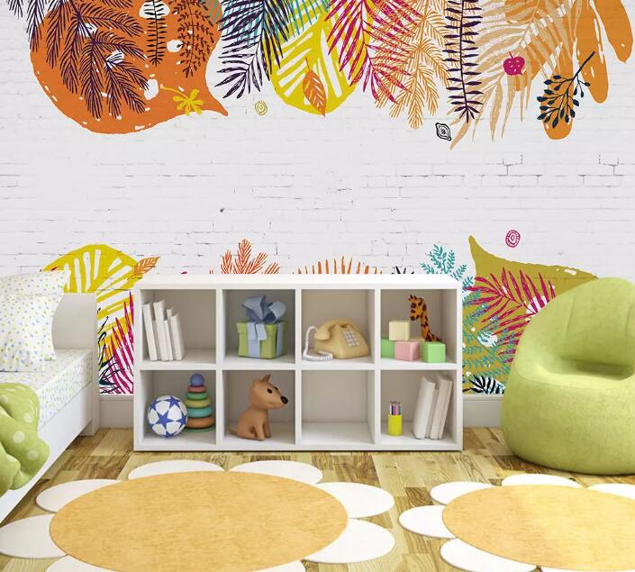 3D Colored Leaves 134 Wall Murals Wallpaper AJ Wallpaper 2 