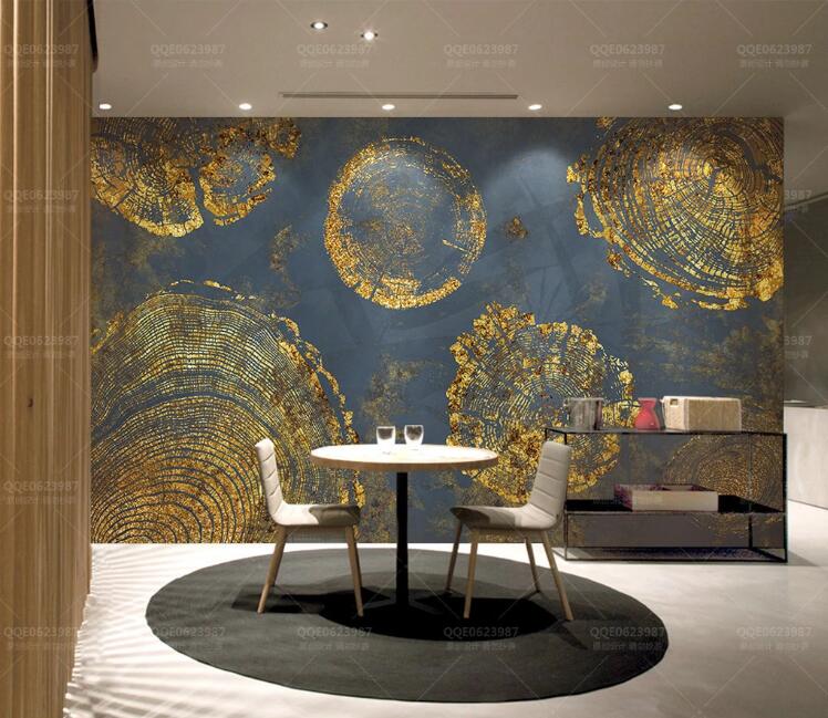 3D Gold Pattern WC212 Wall Murals