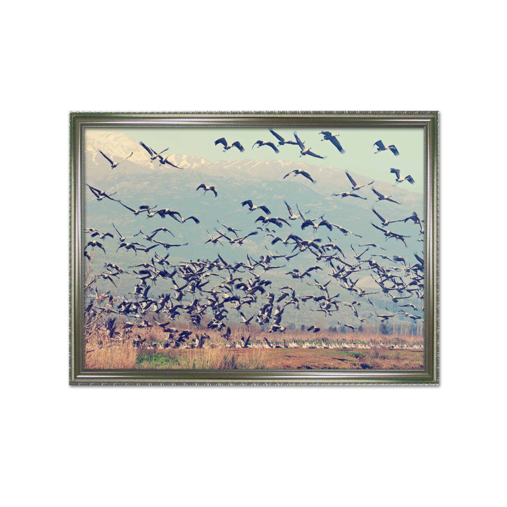 3D Geese South Fly 200 Fake Framed Print Painting Wallpaper AJ Creativity Home 