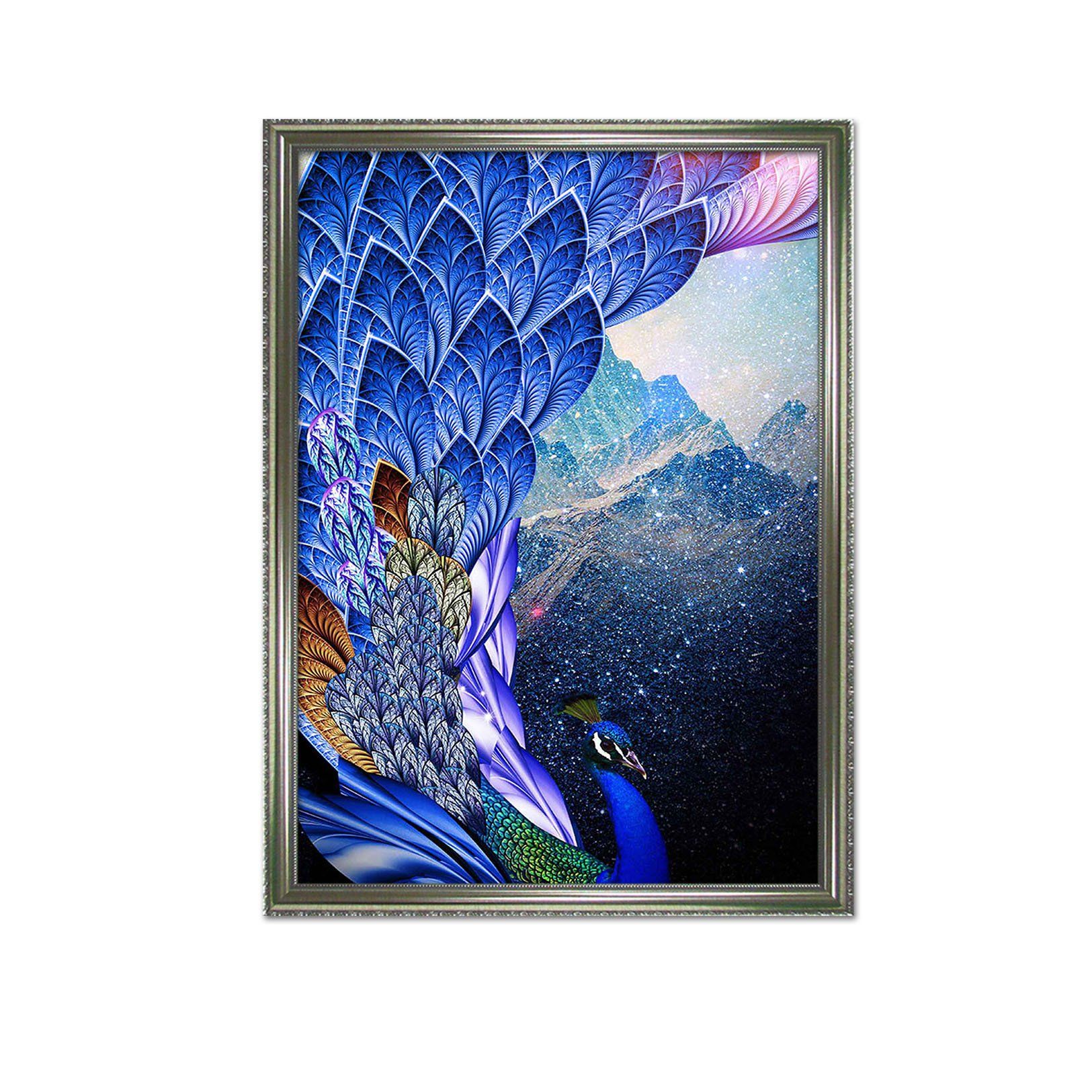 3D Highly Peacock 064 Fake Framed Print Painting Wallpaper AJ Creativity Home 