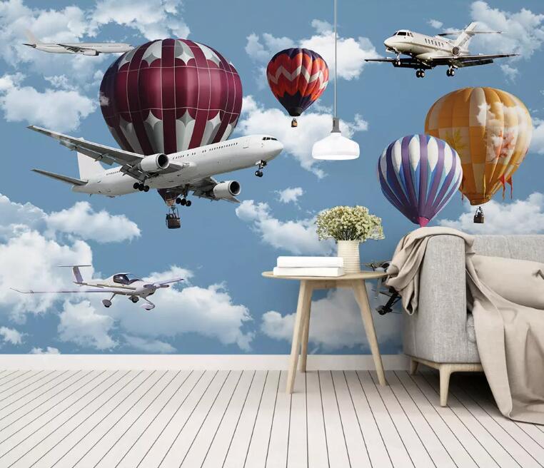 3D Airplane Balloon 1078 Wall Murals Wallpaper AJ Wallpaper 2 