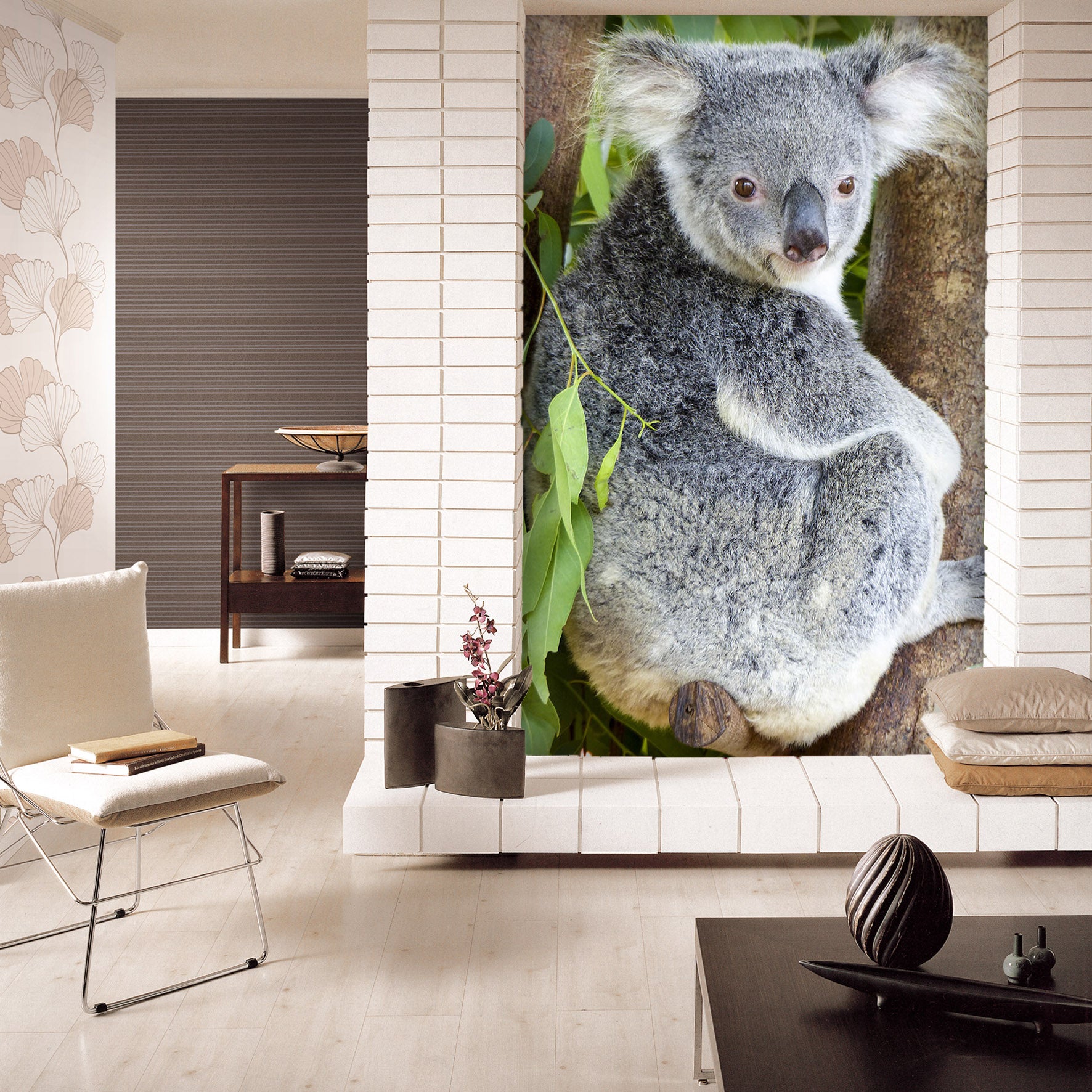 3D Koala Leaves 130 Wall Murals