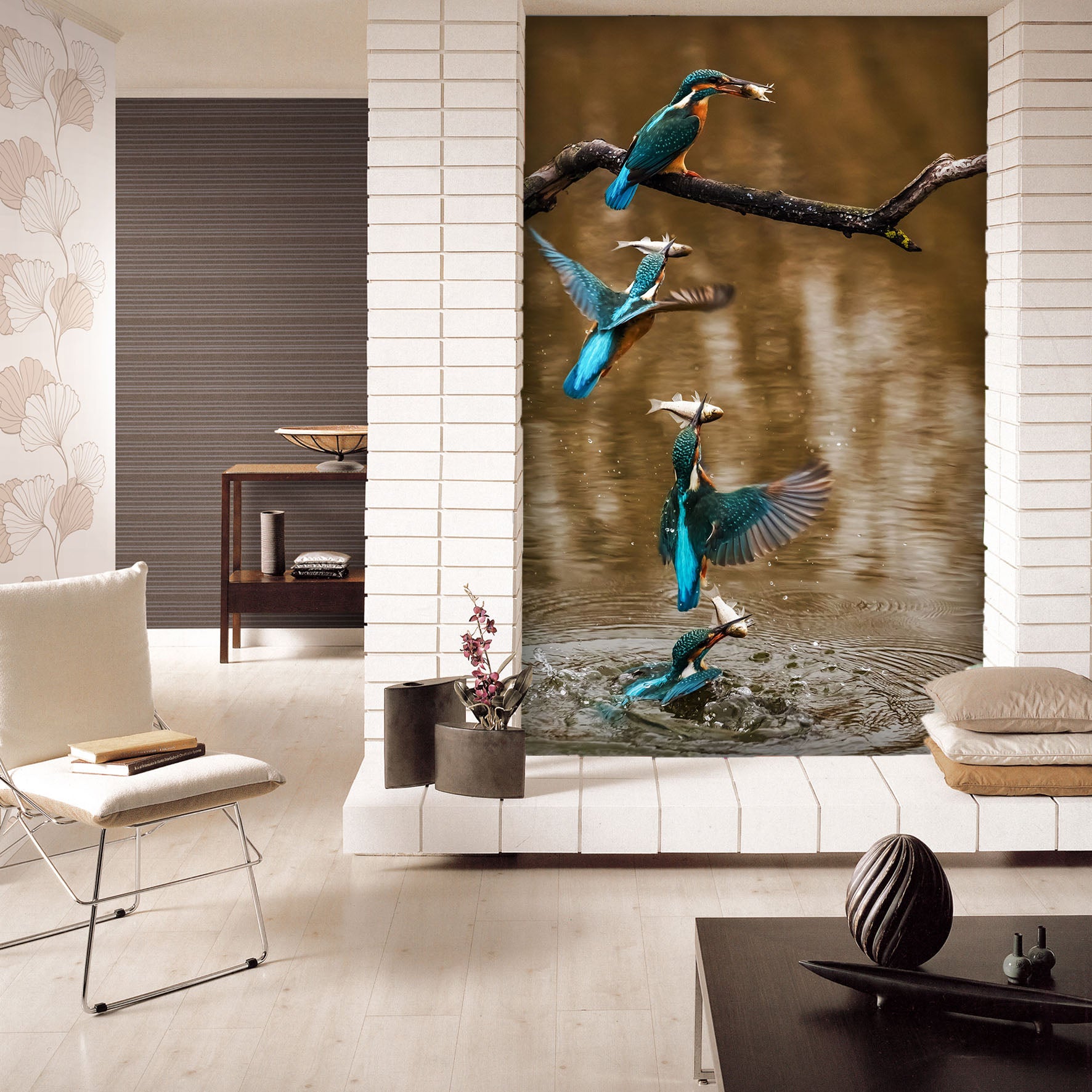 3D Kingfisher Fish 108 Wall Murals