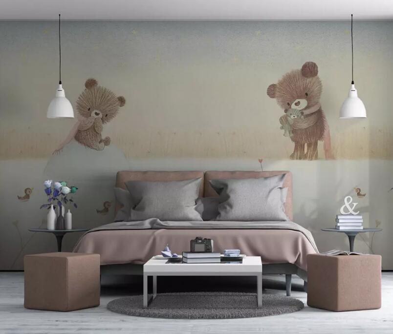 3D Cute Bear 736 Wall Murals Wallpaper AJ Wallpaper 2 