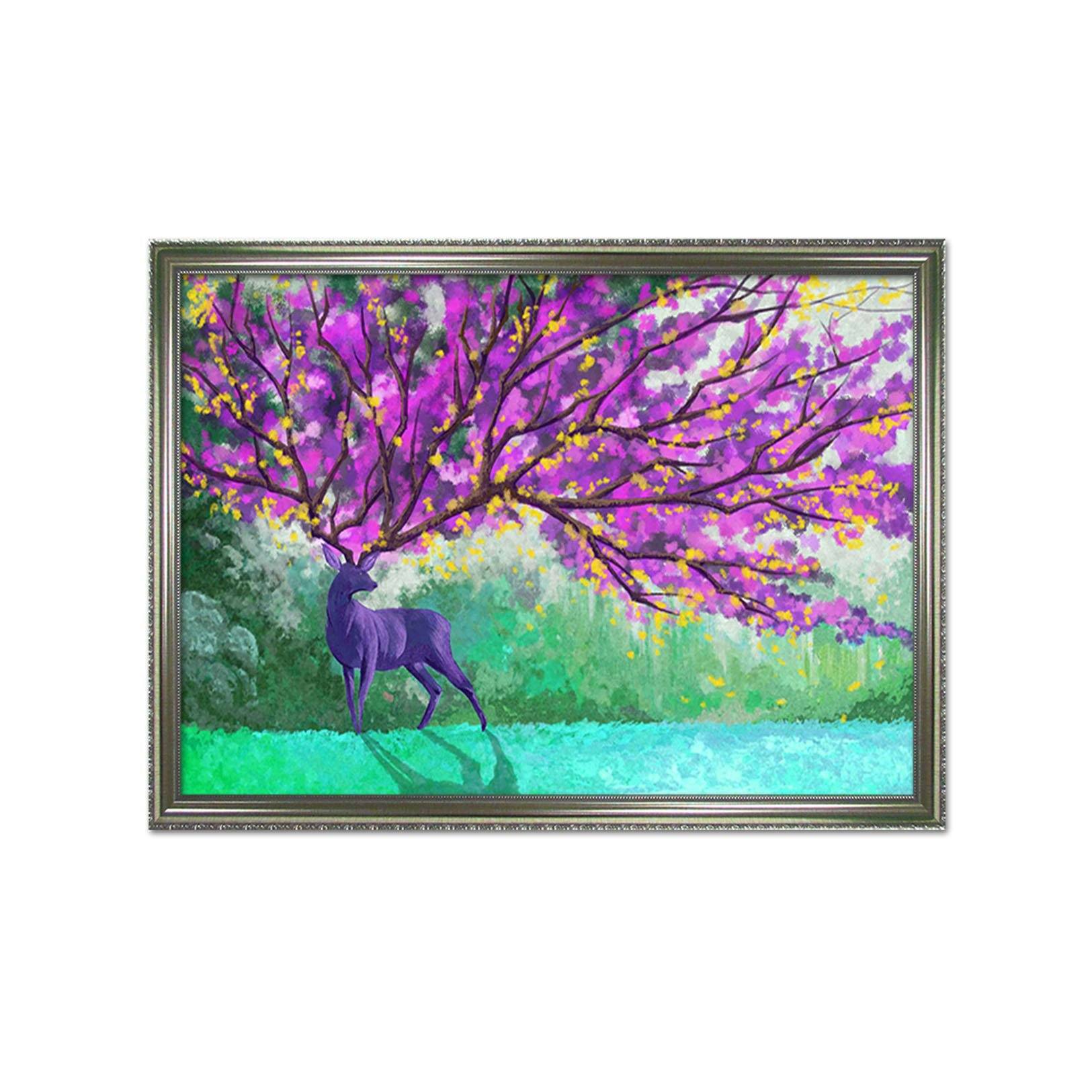 3D Purple Tree 110 Fake Framed Print Painting Wallpaper AJ Creativity Home 