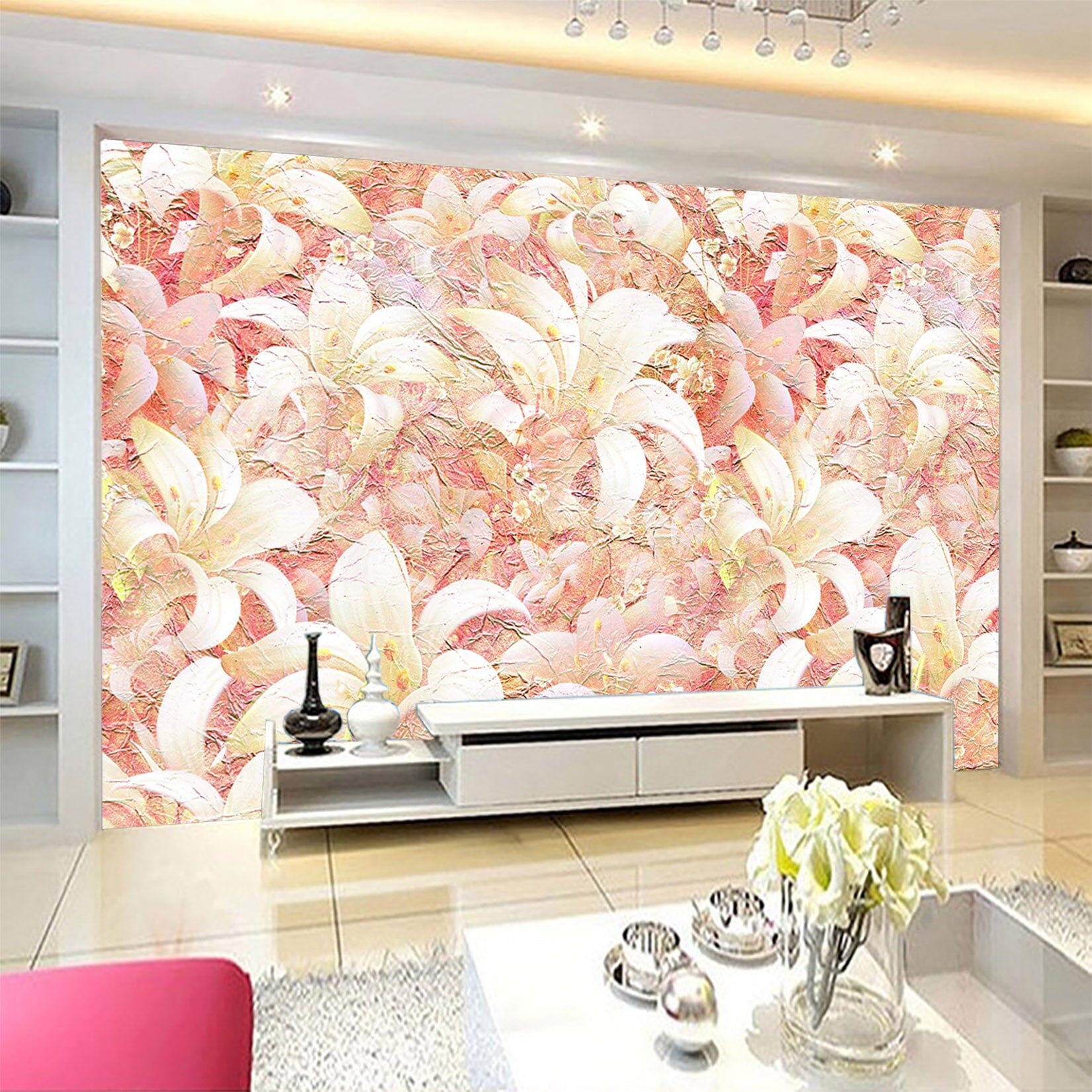 3D Lily Blossoms 1008 Wall Murals Wallpaper AJ Wallpaper 2 